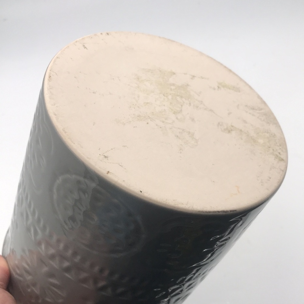 Dowan Grey Ceramic Porcelain Mandala Kitchen Utensil‎ Holder/Wine Chiller - Picture 6 of 8